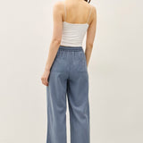 Tencel Wide Leg Pants-Blue - Ana Patricia Boutique