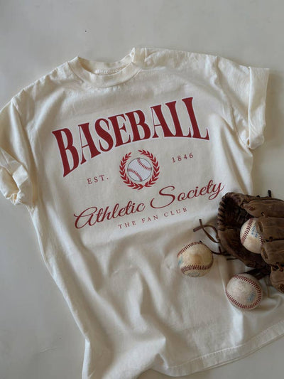 Baseball Fan Club Tee- Oatmeal