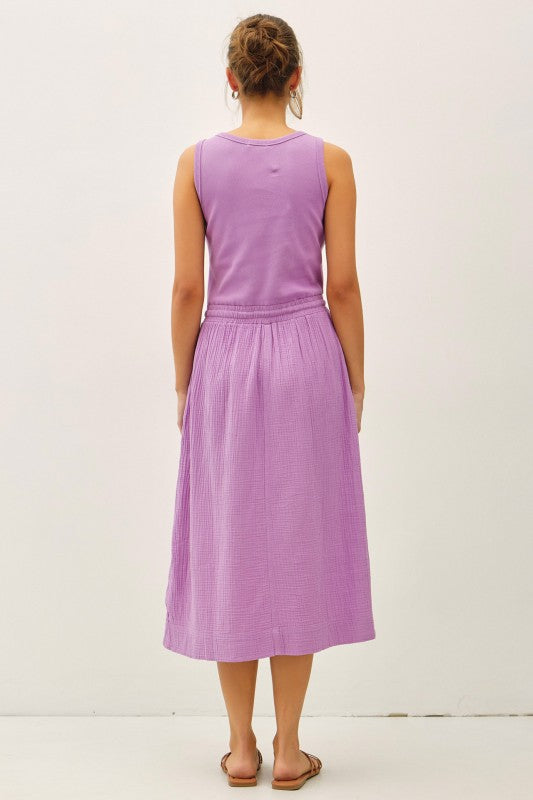 Cotton Tank Midi Dress-Iris - Ana Patricia Boutique