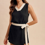Cable Textured Knit Wrap Romper