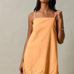Lace Trim Shift Mini Dres- Orange - Ana Patricia Boutique