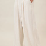 Pleated Wide Leg Linen Pants