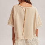 Ruffle Layer Top- Natural - Ana Patricia Boutique