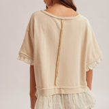 Ruffle Layer Top- Natural - Ana Patricia Boutique