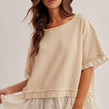 Ruffle Layer Top- Natural - Ana Patricia Boutique