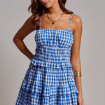 Blue Gingham Mini Dress - Ana Patricia Boutique
