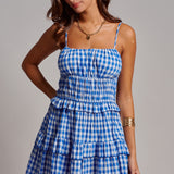 Blue Gingham Mini Dress - Ana Patricia Boutique