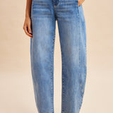 Tummy Control Barrel Tapered Jeans