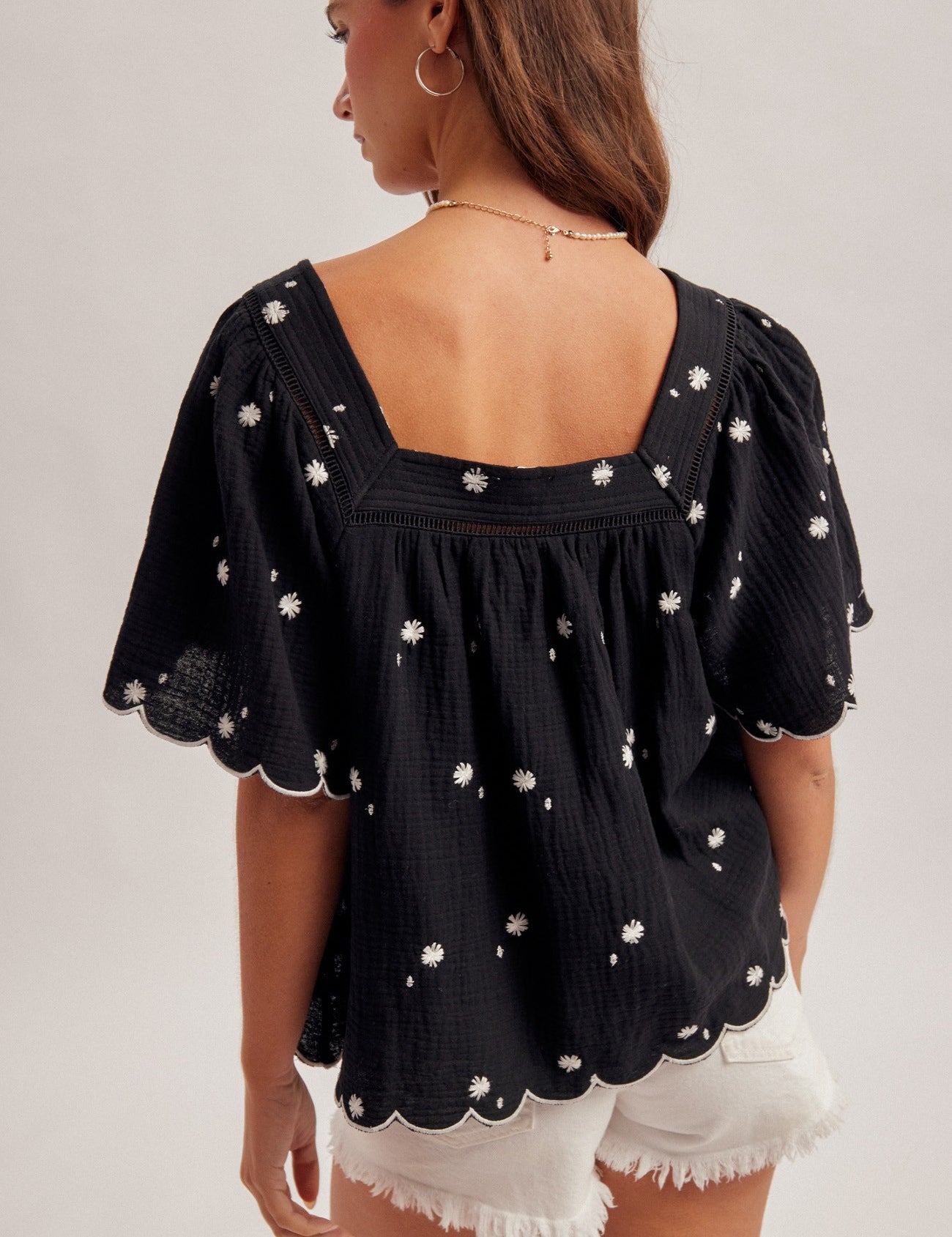 Daisy Square Neck Top-Black - Ana Patricia Boutique