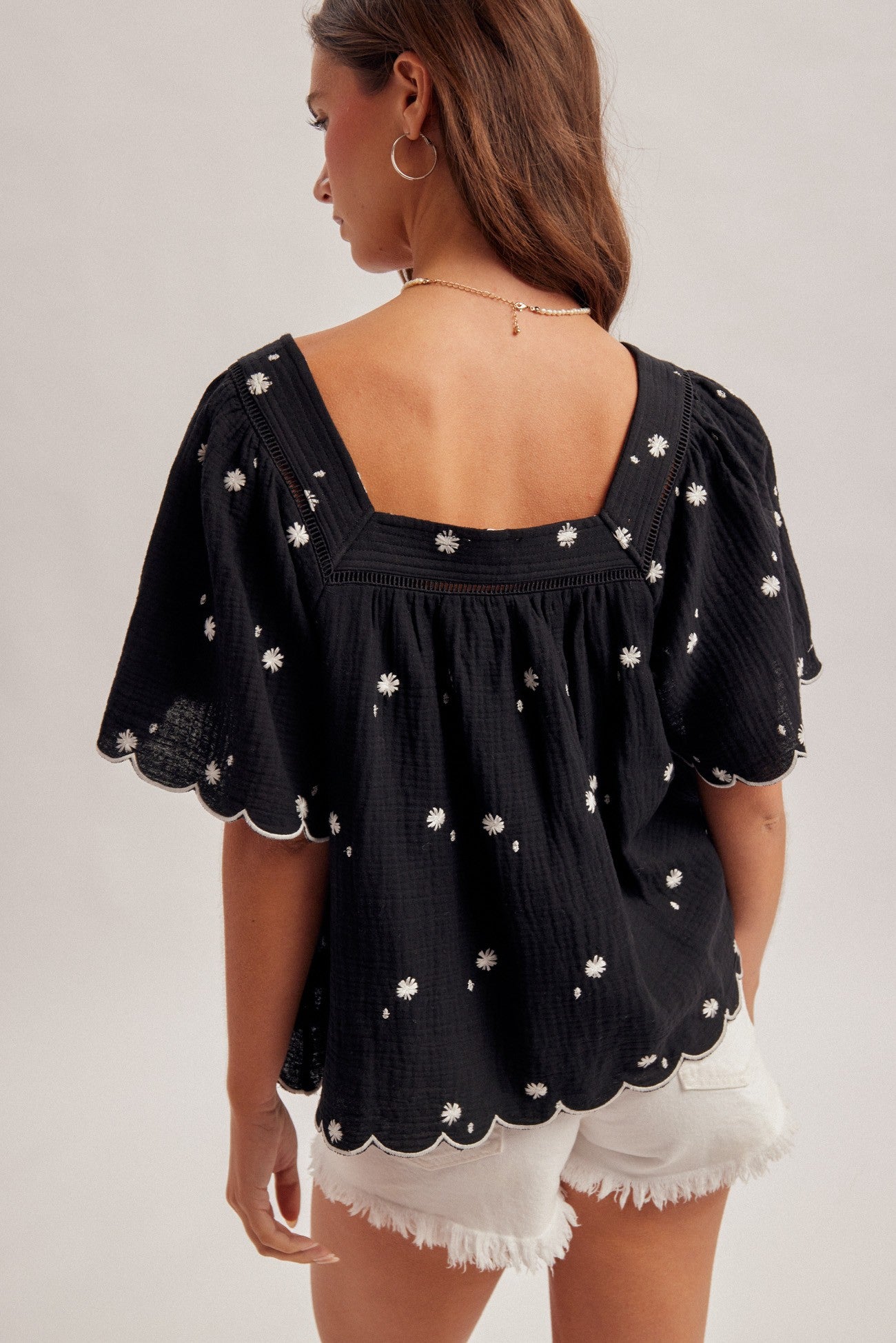 Daisy Square Neck Top-Black - Ana Patricia Boutique