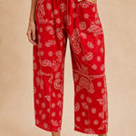 Bandana Barrel Pants- Red - Ana Patricia Boutique