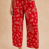 Bandana Barrel Pants- Red - Ana Patricia Boutique