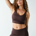 Cloud U Back Active Bra Tank-Coffee - Ana Patricia Boutique