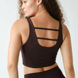 Cloud U Back Active Bra Tank-Coffee - Ana Patricia Boutique