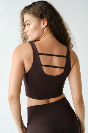 Cloud U Back Active Bra Tank-Coffee - Ana Patricia Boutique