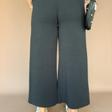 Scuba Cropped Wide Pant- Black