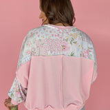 Patchwork Floral Top- Pink