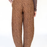 Leopard Pleated Barrel Pants