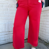 Tummy Control Crop Jeans-Red - Ana Patricia Boutique
