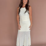 Mid Rise Lace Skirt- Cream - Ana Patricia Boutique