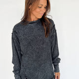 Double Ribbed Pullover- Black