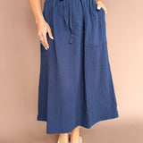 Cotton Tank Midi Dress-Navy - Ana Patricia Boutique