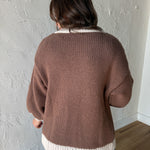 Open Front Sweater Cardigan- Mocha - Ana Patricia Boutique