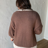 Open Front Sweater Cardigan- Mocha - Ana Patricia Boutique
