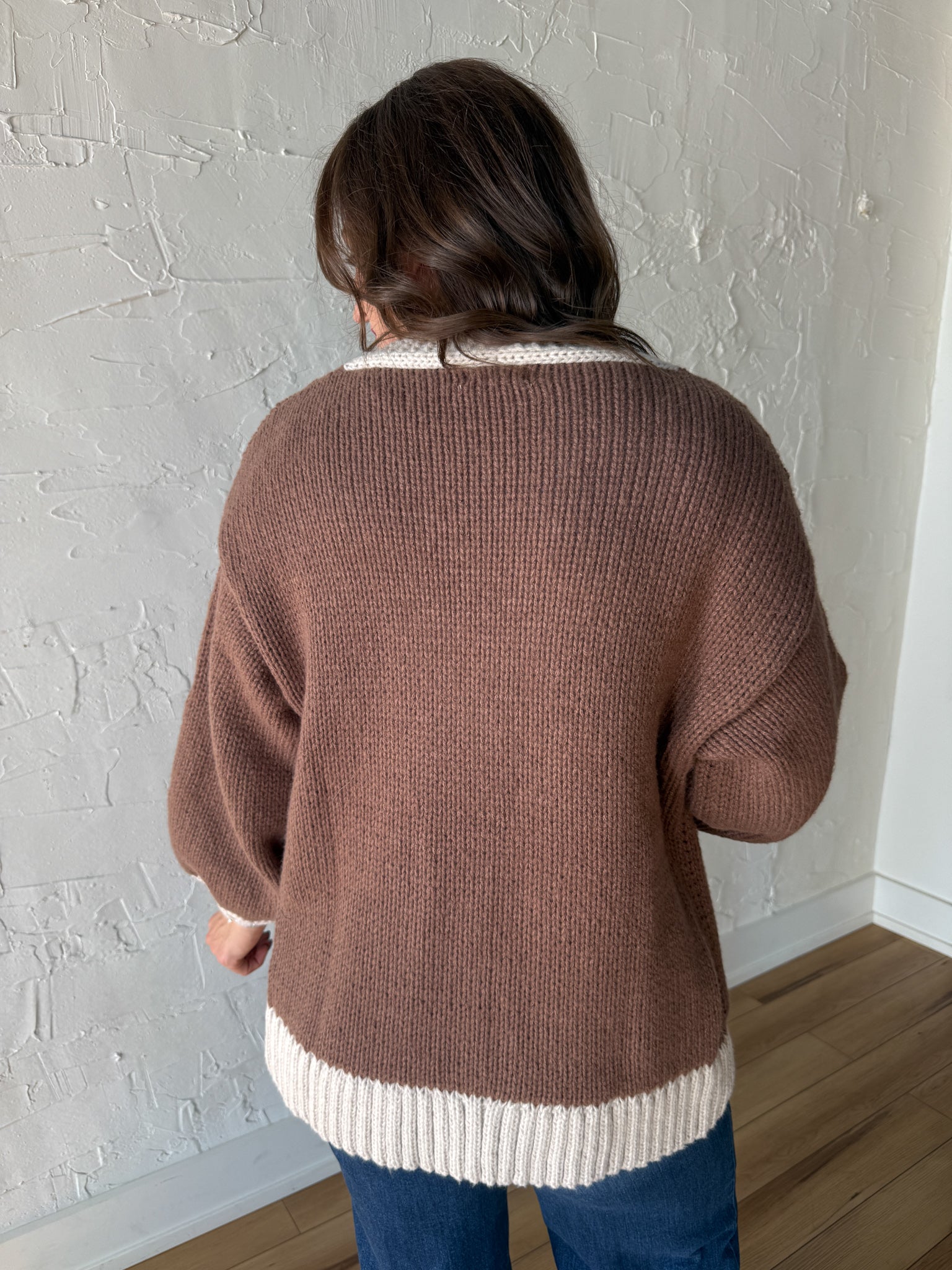 Open Front Sweater Cardigan- Mocha - Ana Patricia Boutique