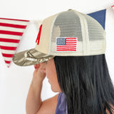 USA Vintage Trucker Hat-Camo