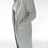 Lapel Collar Cardigan- Grey