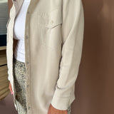 Snap Oversized Jacket- Taupe
