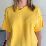 Raw Edge Sweater Top- Yellow - Ana Patricia Boutique