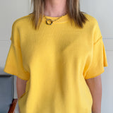 Raw Edge Sweater Top- Yellow - Ana Patricia Boutique
