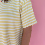 Oversized Stripe Tee- Yellow/White - Ana Patricia Boutique