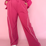 Curved Track Pants- Pink - Ana Patricia Boutique