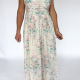 Strapless Floral Eyelet Dress