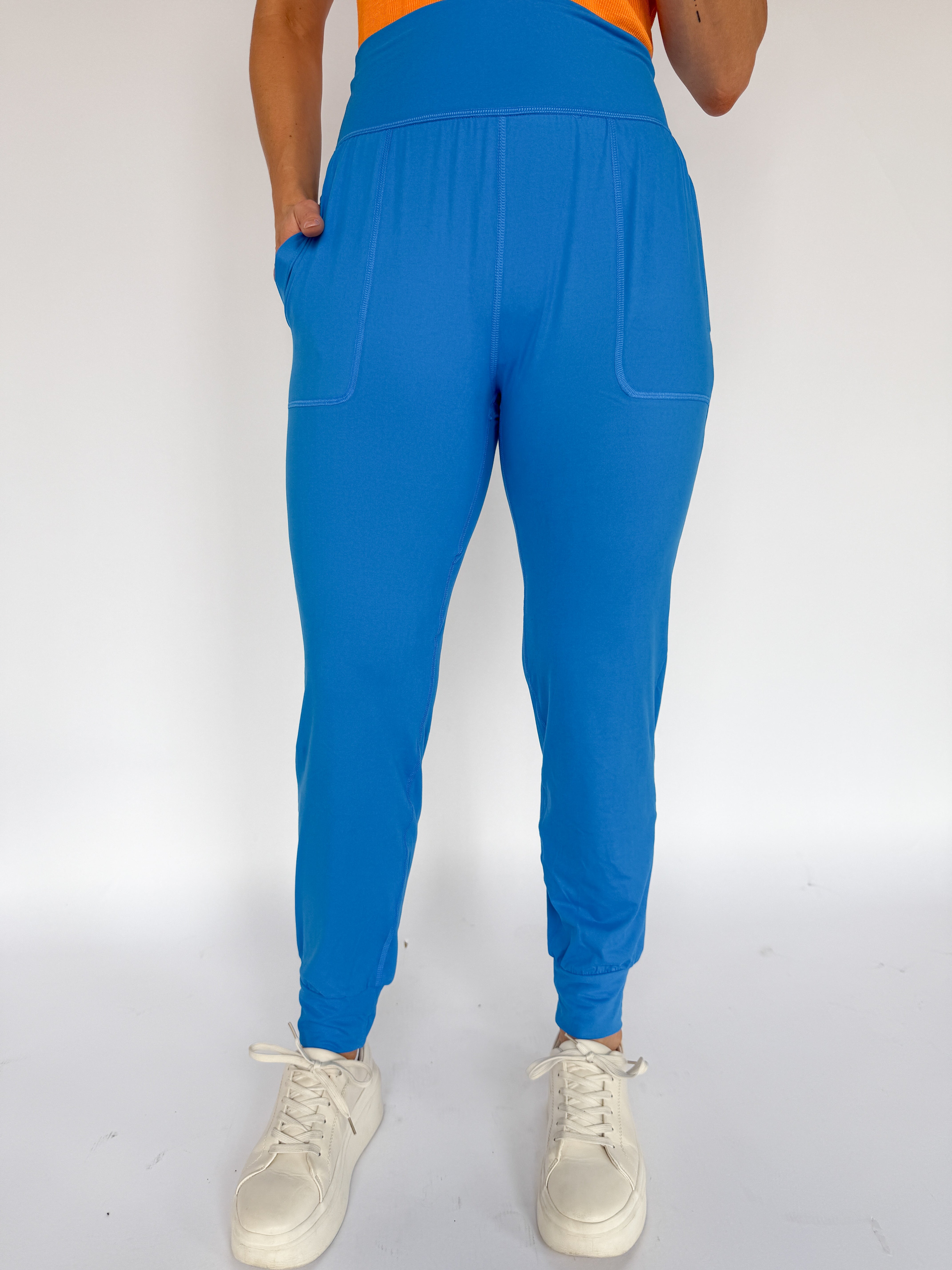 In Training Joggers- Blue - Ana Patricia Boutique