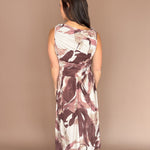 Abstract Sleeveless Dress-Mocha - Ana Patricia Boutique