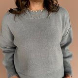 Cropped Sweater- Grey