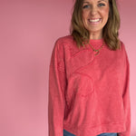 Flower Patch Pullover- Mineral Red - Ana Patricia Boutique