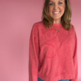 Flower Patch Pullover- Mineral Red - Ana Patricia Boutique