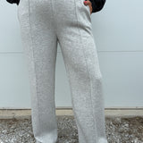 Soft Scuba Wide Pants- Grey