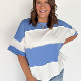 Colorblock Top- Cornflower Blue