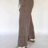 Cotton Slub Lounge Pant-Mocha - Ana Patricia Boutique