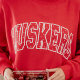 Huskers Polka Dot Mock Neck Sweatshirt