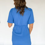 Mini Wrap Dress- Blue - Ana Patricia Boutique