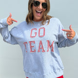 Gingham GO TEAM Crewneck