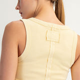Mineral Wash Ribbed Tank: Butter Yellow - Ana Patricia Boutique