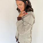 Oversized Waffleknit Pullover- Chocolate - Ana Patricia Boutique